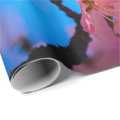 Fresh Pink Sakura Garland, Blue Sky Cadeaupapier (Rol Hoek)