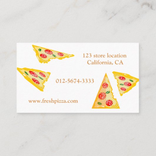 Fresh Pizza Visitekaartje (Achterkant)