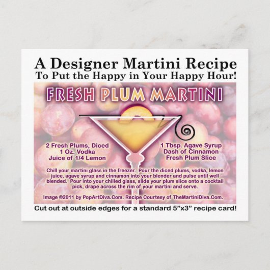 Fresh Plum Martini Recipe Briefkaart (Voorkant)