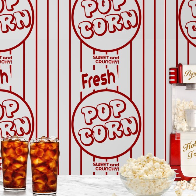 Fresh Popcorn Behang (The perfect wallpaper for home theater or TV room snack bars!)