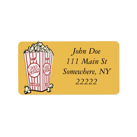 Fresh Popcorn Etiket (Voorkant)