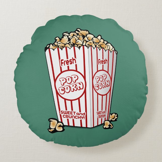 Fresh Popcorn Rond Kussen (Voorkant)