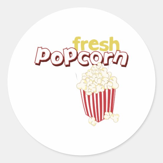 Fresh Popcorn Ronde Sticker (Voorkant)