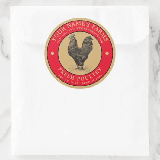  Fresh Poultry Label Sjabloon (Tas)