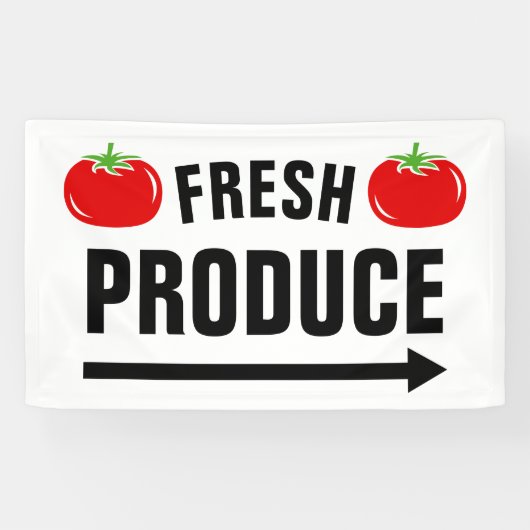 Fresh Produce Farmer's Market Tomato Sign Banner (Horizontaal)