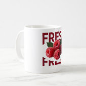 Fresh Raspberry Minimalist Fruit Koffiemok (Voorkant links)