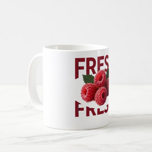 Fresh Raspberry Minimalist Fruit Koffiemok (Voorkant links)