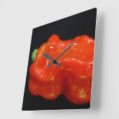 Fresh Red Bell Pepper Vierkante Klok (Hoek)