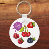 Fresh Red Berries and Cherries Sleutelhanger (Voorkant)