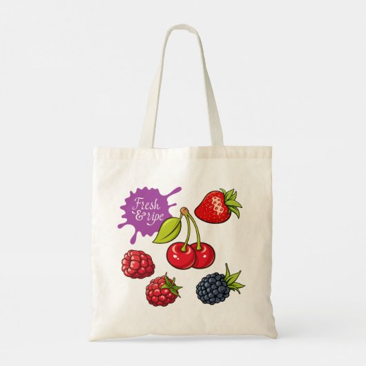 Fresh Red Berries and Cherries Tote Bag (Achterkant)