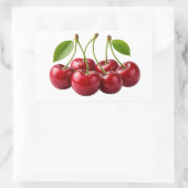 Fresh Red Cherries With Green Leaves Sticker (Tas)