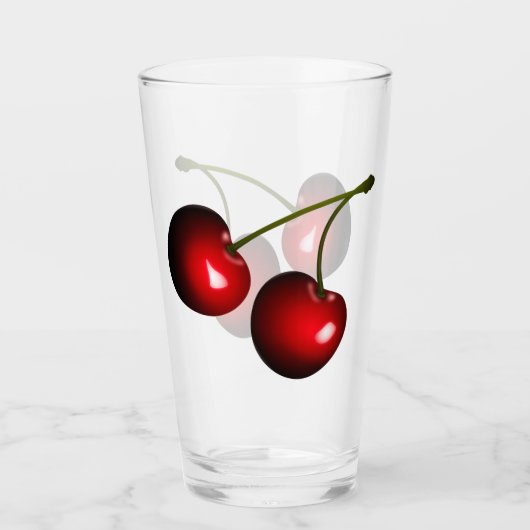 Fresh Red Sweet Cherries Glas (Voorkant)