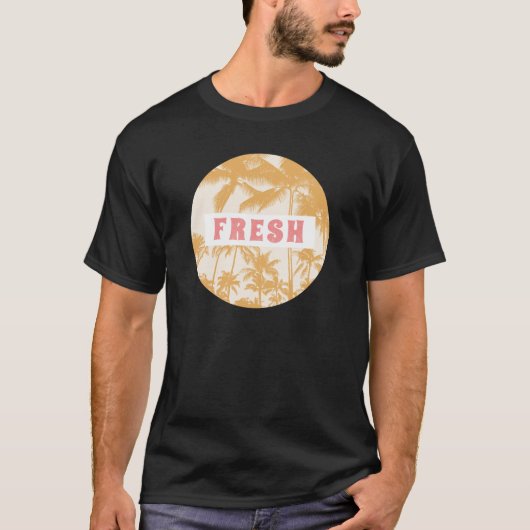 Fresh Retro Typography Aesthetic Palm Graphic T-shirt (Voorkant)