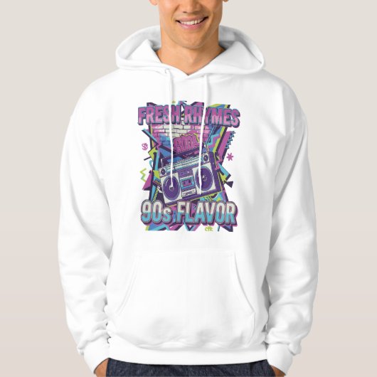 Fresh Rhymes 90s Flavor Retro Hip Hop Design - Boo Hoodie (Voorkant)