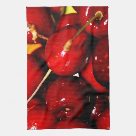 Fresh Ripe Cherries Kitchen Towel Theedoek (Verticaal)
