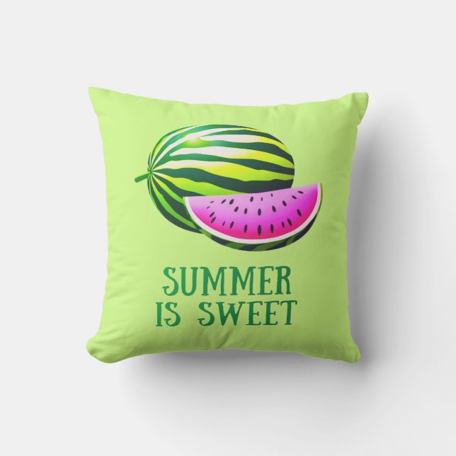 Fresh, Ripe Watermelon with Summer Vibes Buitenkussen (Voorkant)