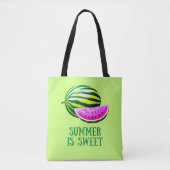 Fresh, Ripe Watermelon with Summer Vibes Tote Bag (Voorkant)