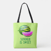 Fresh, Ripe Watermelon with Summer Vibes Tote Bag (Achterkant)