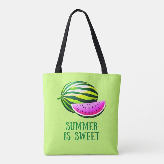 Fresh, Ripe Watermelon with Summer Vibes Tote Bag (Achterkant)