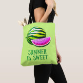 Fresh, Ripe Watermelon with Summer Vibes Tote Bag (Dichtbij)