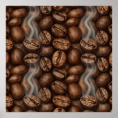 Fresh Roasted Coffee Beans Steam Aroma Poster (Voorkant)