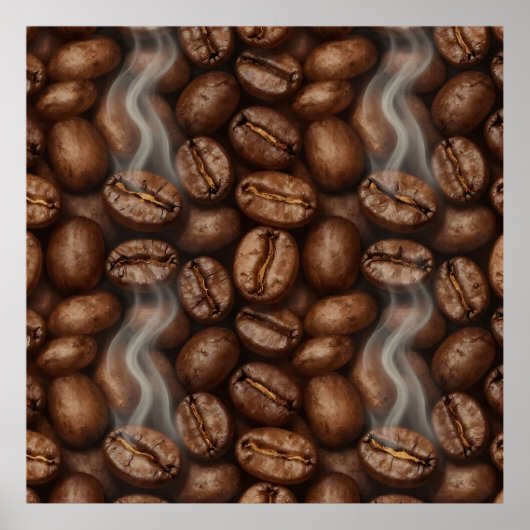 Fresh Roasted Coffee Beans Steam Aroma Poster (Voorkant)