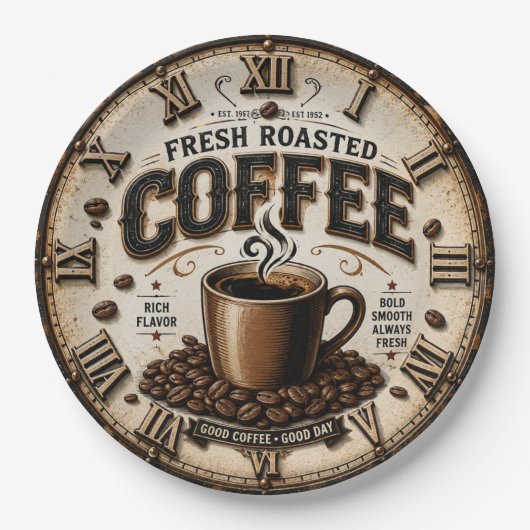 Fresh Roasted Coffee  Papieren Bordje (Voorkant)