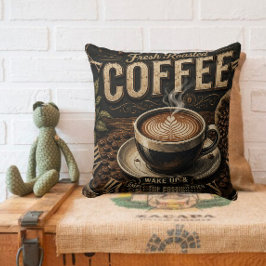 Fresh Roasted Coffee Rustic Farmhouse Kussen