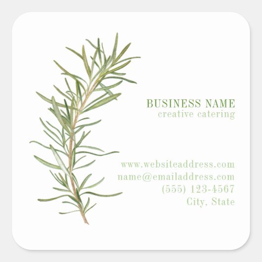 FRESH ROSEMARY Biz ID Kleine Vierkante Stickers (Voorkant)