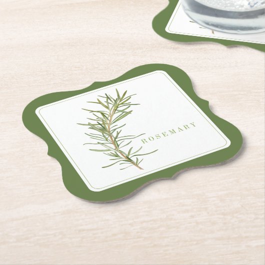 FRESH ROSEMARY Bracket Papier Onderzetters +tekst  (Gekanteld)