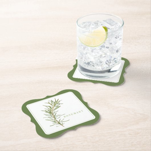 FRESH ROSEMARY Bracket Papier Onderzetters +tekst  (Insitu)