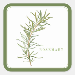 FRESH ROSEMARY Grote Vierkante Stickers - Groen