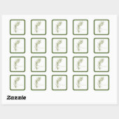 FRESH ROSEMARY Kleine Vierkante Stickers - Groen (Vel)