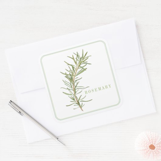 FRESH ROZEMARIJN Grote Vierkante Stickers (Envelop)