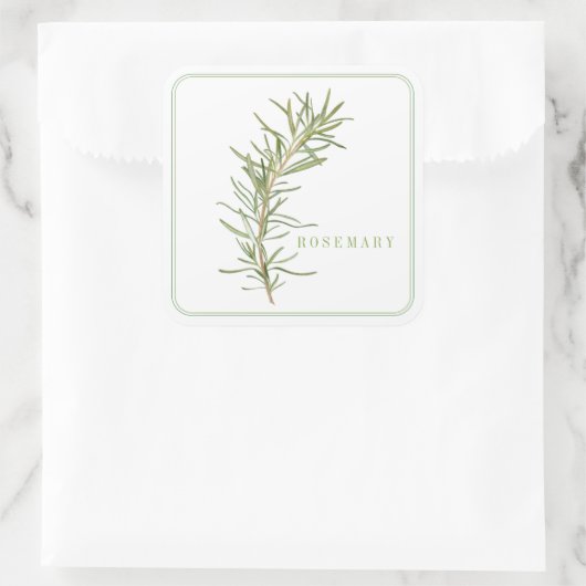 FRESH ROZEMARIJN Grote Vierkante Stickers (Tas)