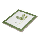 FRESH SAGE 4.25x4.25 Keramische Tegel (+tekst) Gro Tegeltje (Zijkant)