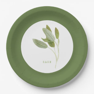 FRESH SAGE 9" Rond papier Borden - Groen Papieren Bordje