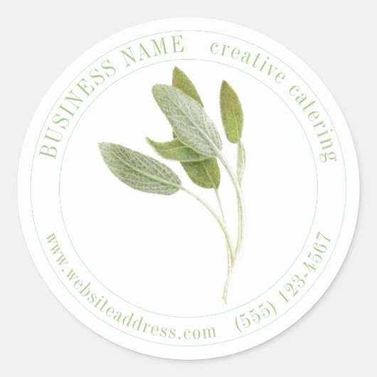 FRESH SAGE Biz ID Grote ronde Stickers (Voorkant)