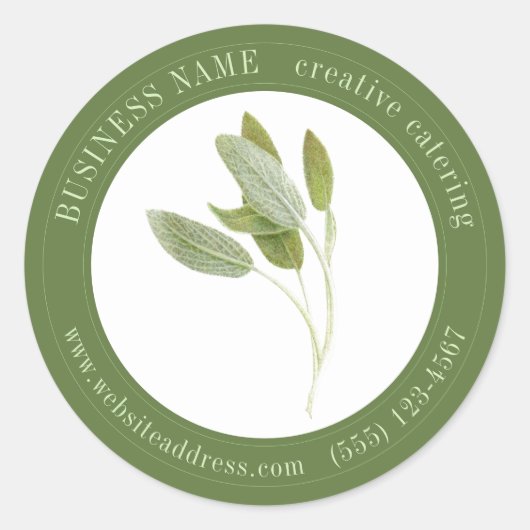 FRESH SAGE Biz ID Grote ronde Stickers II (Voorkant)