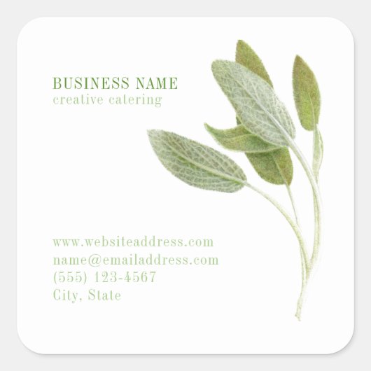 FRESH SAGE Biz ID Kleine Vierkante Stickers (Voorkant)