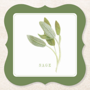 FRESH SAGE Bracket Papier Onderzetters (+tekst) Gr