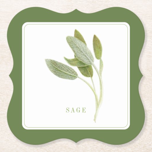 FRESH SAGE Bracket Papier Onderzetters (+tekst) Gr (Voorkant)