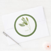 FRESH SAGE Grote ronde Stickers (+tekst) Groen (Envelop)