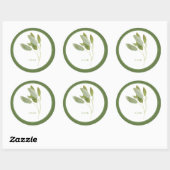 FRESH SAGE Grote ronde Stickers (+tekst) Groen (Vel)