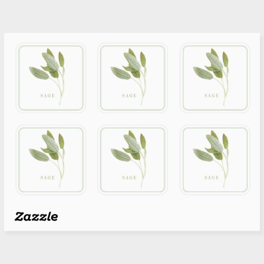 FRESH SAGE Grote Vierkante Stickers (Vel)
