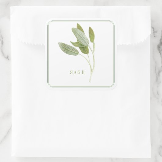 FRESH SAGE Grote Vierkante Stickers (Tas)