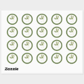 FRESH SAGE Kleine ronde Stickers (+tekst) Groen (Vel)