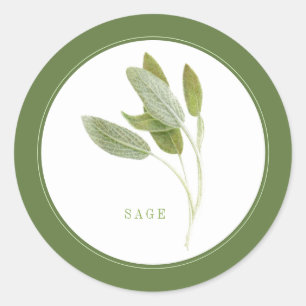 FRESH SAGE Kleine ronde Stickers (+tekst) Groen