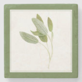 FRESH SAGE Marble Stone Onderzetter (-tekst) Groen (Voorkant)