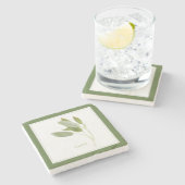 FRESH SAGE Marmersteen Onderzetter (+tekst) Groen (Zijkant)